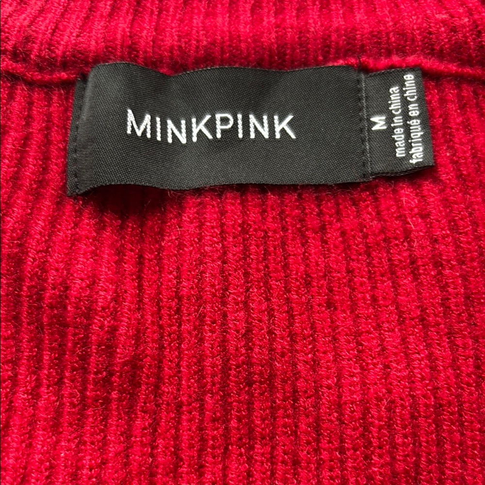 MINKPINK Chandra Red V-Neck Sweater for Women Sz M - Picture 3 of 7